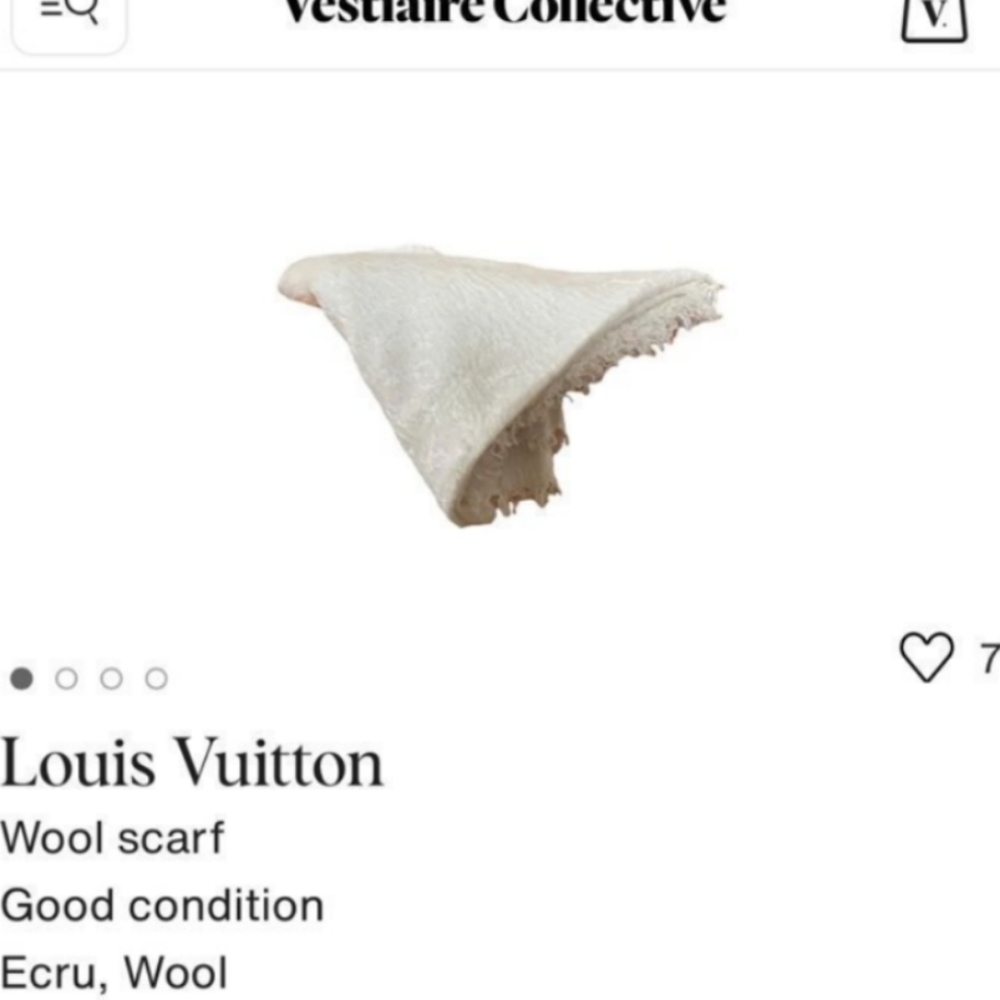 ISO!🙏 Louis Vuitton Monogram Jacquard Weave Ecru Wool Rectangular Fringe Scarf - Picture 3 of 17